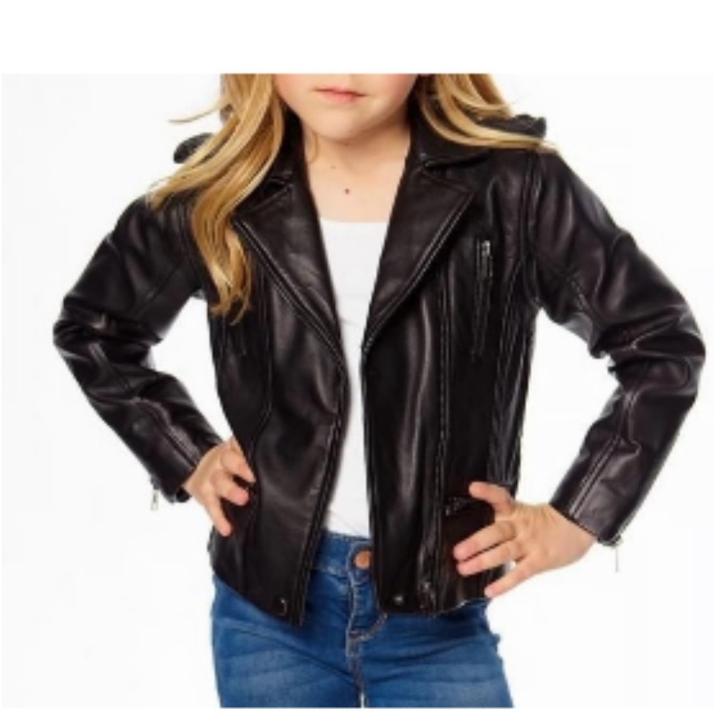 Chaser Girls Faux Leather Moto Jacket - Size 10